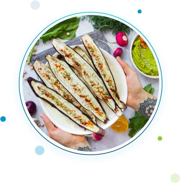 Plato de verduras al grill, ideales para evitar acidez.
